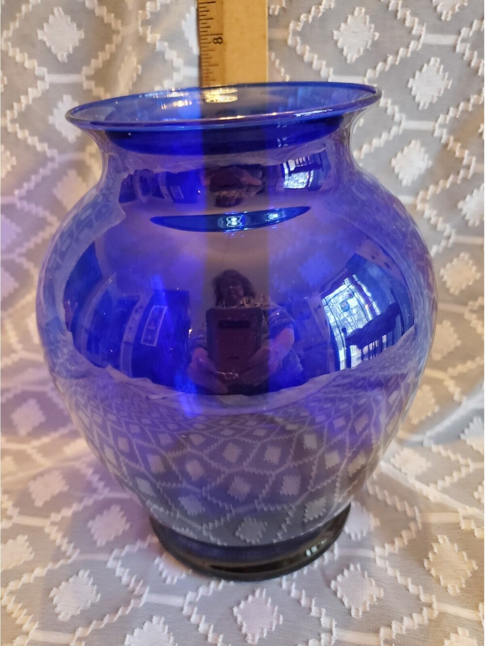 Vtg Blue Cobalt Vase
